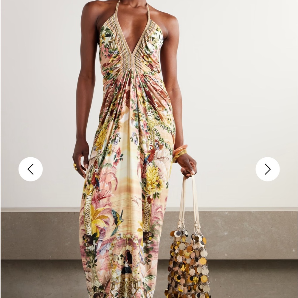 Camilla X White Lotus Gathered Jersey Midi Dress